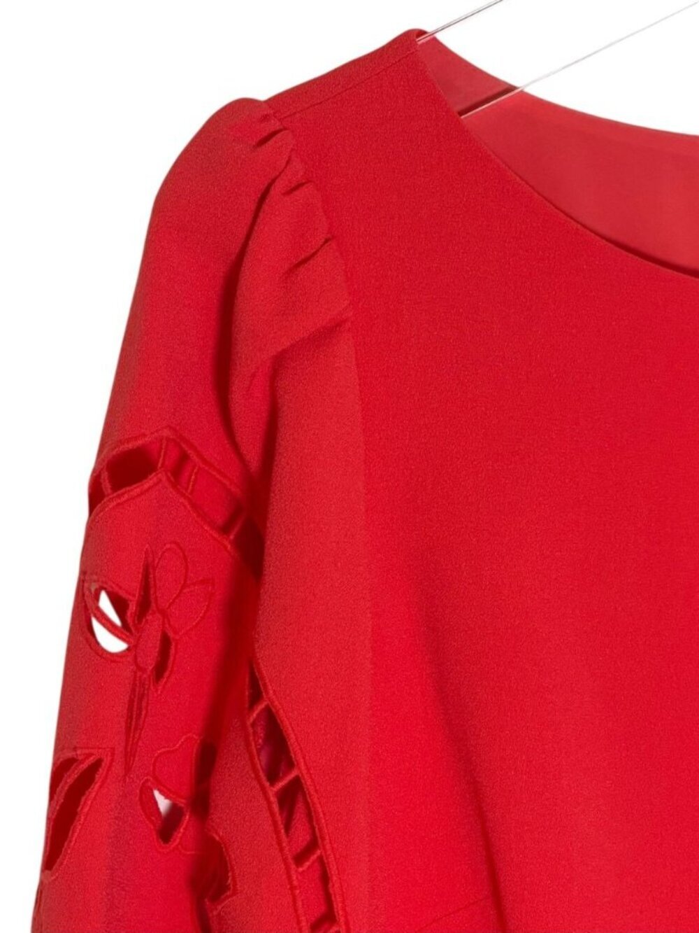 Vince Camuto Coral Eyelet Sleeve Crepe Shift Dress Size 12 NWT - Picture 5 of 9